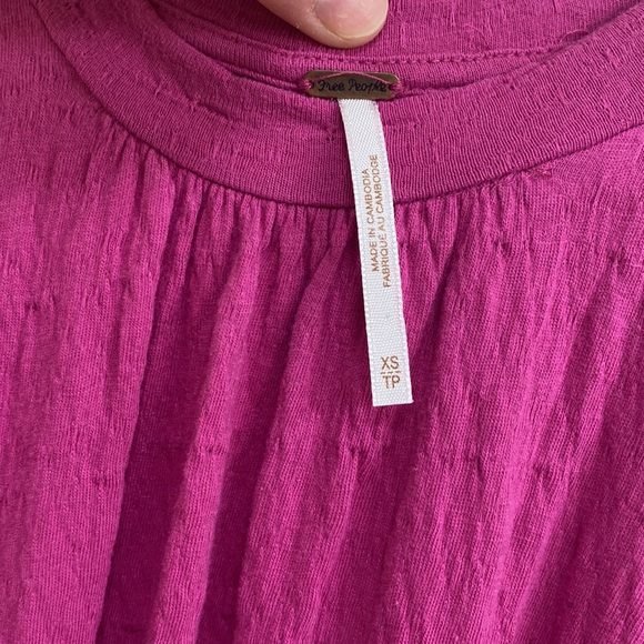 Magenta colored free people tank blouse - Picture 3 of 4